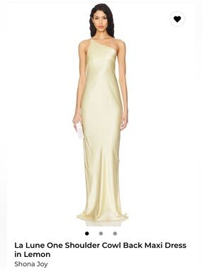 Shona Joy One-Shoulder Cowl Back Maxi Dress in Lemon